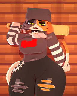 anthro aroused baseball_bat bat_(object) beanie big_breasts big_butt blush blush_lines breasts butt choker clothed clothing collar curvy_figure female fully_clothed fur genitals hat headgear headwear huge_breasts huge_butt huge_thighs jewelry leash leashed_collar looking_at_viewer necklace open_mouth piercing simple_background smug smug_face solo tail thick_thighs vulva wide_hips yellow_eyes coresvoid epic_games fortnite fortnite:_battle_royale microsoft minecraft mojang xbox_game_studios meow_skulls calico_cat domestic_cat felid feline felis mammal 2025 3d_(artwork) 4:5 digital_media_(artwork) hi_res mine-imator_(artwork)