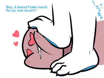 ambiguous_gender anthro blue_pawpads duo feet foot_fetish foot_on_face fur heart_symbol love onomatopoeia pawpads paws rumbling_stomach sound_effects text anonymous_artist anon exxy_(4chan) human humanoid hybrid mammal digital_drawing_(artwork) digital_media_(artwork) english_text