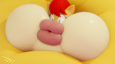 air_inflation anthro big_cheeks blue_eyes cheek_expansion expansion eyelashes female hair huge_cheeks hyper hyper_cheeks hyper_inflation hyper_lips inflation lip_expansion lips pink_lips puffed_cheeks red_hair solo sunken_head tan_inner_ear text thick_lips three-quarter_view yellow_body yellow_ears jiant101 sega sonic_the_hedgehog_(series) sally_acorn chipmunk ground_squirrel mammal rodent sciurid 2025 3d_(artwork) artist_name colored digital_media_(artwork) headshot_portrait hi_res portrait shaded