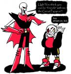 alternate_universe bone clothing duo footwear gold_(metal) gold_tooth male not_furry open_mouth shoes simple_background skeleton text white_background unknown_artist underfell undertale undertale_(series) papyrus_(underfell) sans_(underfell) animated_skeleton undead english_text