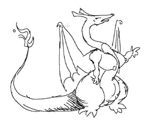 big_breasts breasts busty_feral female feral genitals kerowo membrane_(anatomy) membranous_wings nipples non-mammal_breasts non-mammal_nipples overweight simple_background solo tail vulva white_background wings unknown_artist nintendo pokemon charizard generation_1_pokemon pokemon_(species) scalie monochrome