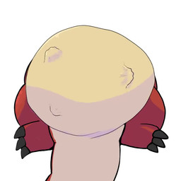 ambiguous_gender anthro belly big_belly black_claws claws duo lying on_back red_arms simple_background struggling struggling_prey tail tan_belly tan_tail vore white_background marudora_029 reptile scalie 1:1 2026 animated no_sound short_playtime video