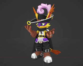 anthro boots brown_clothing brown_gloves brown_handwear cape clothing footwear fur gloves green_eyes handwear hat hat_feather headgear headwear loose_feather male mask shoes solo steel_toed_boots yellow_body yellow_fur nukorio bandai_namco digimon digimon_(species) felid feline mammal nyabootmon 3d_(artwork) 3d_animation animated digital_media_(artwork) no_sound short_playtime video