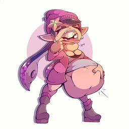 belly big_belly breasts duo female female_pred hair oral_vore overweight purple_hair simple_background vore white_background malachi21148 nintendo splatoon callie_(splatoon) pearl_(splatoon) aquatic cephalopod humanoid inkling mollusk 1:1 2019 hi_res