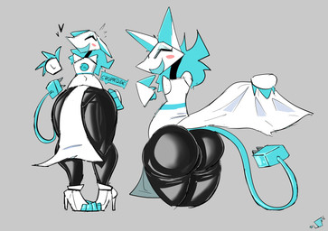 4_fingers ^_^ anthro armless big_butt biped black_body black_skin blue_hair blue_inner_ear blue_tail blush blush_stickers butt clothed clothed_anthro clothed_female clothing clothing_lift dress dress_lift ears_down eyes_closed female female_anthro fingers flat_chested floating_hands footwear front_view glistening glistening_body glistening_skin grey_background hair hand_on_hip heart_symbol high_heels knock-kneed machine monotone_hair monotone_tail open_mouth open_smile partially_clothed pelvic_curtain pivoted_ears presenting presenting_hindquarters rear_view shoes simple_background smile solo standing tail tail_aside text thick_thighs white_body white_clothing white_dress white_ears white_footwear white_shoes wide_hips buxy deltarune undertale_(series) tasque_manager darkner felid feline mammal robot robot_anthro 2021 absurd_res digital_media_(artwork) english_text full-length_portrait hi_res multiple_images portrait three-quarter_portrait