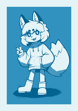 anthro clothing eyebrow_through_hair eyebrows footwear fur gesture hair hand_gesture hand_in_pocket hoodie iris open_mouth pockets pupils shadow solo teeth tongue topwear translucent translucent_hair v_sign color_fox canid canine fox mammal 2023 absurd_res full-length_portrait hi_res portrait