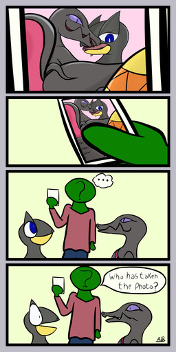 ?_face dialogue ellipsis female female/female group holding_object humor kissing male photo simple_background standing text atendedordeboludos nintendo pokemon anon generation_6_pokemon generation_7_pokemon heliolisk human mammal pokemon_(species) salazzle 1:2 comic english_text hi_res
