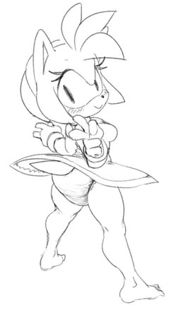 accessory anthro barefoot blush bottomwear breasts clothed clothing clothing_lift diaper diaper_under_clothing diaper_under_dress dress eyelashes feet female gloves hair hair_accessory hairband handwear looking_at_viewer looking_back rear_view side_boob skirt skirt_lift solo standing tail tail_under_dress upskirt wearing_diaper sophiepoof sega sonic_the_hedgehog_(series) amy_rose eulipotyphlan hedgehog mammal monochrome