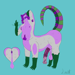 5_fingers animal_genitalia animal_penis anus backsack balls bodily_fluids body_hair equine_genitalia equine_penis fingers genitals male penis saggy_balls simple_background solo sweat lustgatorcoon lust_(lustgatorcoon) taur hi_res