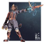 anthro armor biped male male_anthro pose science_fiction solo standing heskynn dead_space electronic_arts visceral_games canid canine canis domestic_dog german_shepherd herding_dog mammal pastoral_dog hi_res