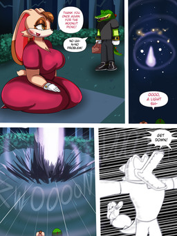 anthro big_breasts big_butt black_bottomwear black_clothing black_pants black_shirt black_topwear blush bottomwear breasts brown_ears brown_hair butt clothing countershading dipstick_ears dress duo ear_markings ears_back ears_down eye_markings female fur gloves green_body green_scales green_skin green_tail hair handwear kneeling lips lipstick long_ears makeup male markings multicolored_ears night pants pink_inner_ear pivoted_ears red_clothing red_dress red_lips red_lipstick red_spikes scales scut_tail shirt short_tail sitting speech_bubble tail tan_body tan_ears tan_fur tan_tail text thick_thighs topwear two_tone_ears white_body white_clothing white_countershading white_fur white_gloves white_handwear mackdazzle sega sonic_the_hedgehog_(series) vanilla_the_rabbit vector_the_crocodile crocodile crocodilian lagomorph leporid mammal rabbit reptile scalie 3:4 comic english_text hi_res