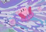 blue_eyes blush male not_furry riding sparkles tsukareta kirby_(series) kirby_air_ride nintendo kirby slick_star waddling_head pastel_theme