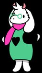 anthro clothing dancing dot_eyes eyewear fur glasses heart_symbol horn male robe scarf silly simple_eyes solo white_body white_fur stinkvali deltarune undertale_(series) ralsei bovid caprine goat mammal animated short_playtime