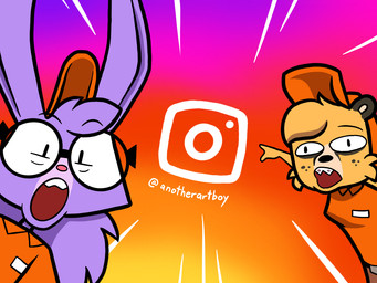 announcement anthro chef clothed clothed_anthro clothed_female clothing delivery_(commerce) delivery_employee duo eyewear female fully_clothed fully_clothed_anthro fully_clothed_female fur gesture glasses hand_gesture hat headgear headwear mad_scientist pointing purple_body purple_fur shocked spots yellow_body yellow_fur anotherartboy instagram pioneer's_pizza chazz_mccheetah lizzy_rattington american_opossum cheetah felid feline mammal marsupial virginia_opossum 4:3 meme