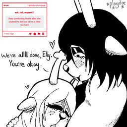 aftercare anthro blush clothing comforting cuddling duo eyelashes female female/female freckled_face freckles glistening_eyelids heart_symbol hug long_eyelashes simple_background strawpage_request white_background playdoe deltarune undertale_(series) dess_holiday noelle_holiday deer mammal 1:1 incest_(lore) sibling_(lore) sister_(lore) sisters_(lore)
