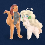 2_penises animal_genitalia animal_penis anthro blue_eyes blush breasts duo erection female fluffy genitals hair hemipenes herm horn intersex long_hair looking_at_viewer multi_genitalia multi_penis nipples nude penis pussy zeklullaby nintendo pokemon salem_the_scrafty whimsy_(whimsydreams) generation_5_pokemon humanoid pokemon_(species) reptile scalie scrafty whimsicott 1:1 2013 digital_media_(artwork) hi_res