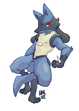 angry animal_genitalia anthro arm_support backward_arm_support balls blue_body blue_fur canine_genitalia fully_sheathed fur genitals leaning leaning_backward looking_at_viewer male nude presenting red_eyes sheath simple_background solo spread_legs spreading tail tail_between_legs three-quarter_view white_background ebrius_draco nintendo pokemon canid canine generation_4_pokemon lucario mammal pokemon_(species) 2025 hi_res