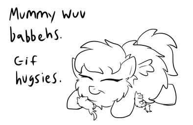 ambiguous_feral ambiguous_gender baby_talk dialogue eyelashes feral fur group hair happy lying neonate on_front quadruped sleeping smile tail text trio wings young young_ambiguous young_feral anonymous_artist fluffy_pony mythology equid equine fluffy_pony_(species) mammal mythological_creature mythological_equine pegasus black_and_white digital_media_(artwork) english_text monochrome mother_(lore) mother_and_child_(lore) parent_(lore) parent_and_child_(lore)