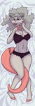 anthro body_pillow clothing facial_piercing female lingerie looking_at_viewer nose_piercing piercing pillow septum_piercing solo tail_tattoo tattoo tramp_stamp pitta_the_italian asbestos_(cinnamon) american_opossum mammal marsupial absurd_res hi_res