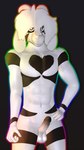 abs anthro balls black_markings black_penis black_sclera floppy_ears fur genitals horn humanoid_genitalia humanoid_penis male markings multicolored_outline outline penis rainbow_outline solo standing white_body white_eyes white_fur conditional_dnp gusta undertale undertale_(series) asriel_dreemurr_(god_form) boss_monster_(undertale) bovid caprine goat mammal 9:16 hi_res redraw