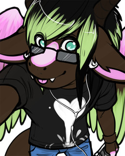anthro blep bottomwear clothed clothing earbuds electronics eyewear fangs feathers fully_clothed fur glasses hair headphones looking_at_viewer male multicolored_body multicolored_feathers multicolored_fur multicolored_hair pants selfie shirt solo standing tail teeth tongue tongue_out topwear unknown_artist mythology twixxel_minty angel_dragon dragon mythological_creature mythological_scalie scalie 4:5 hi_res source_request
