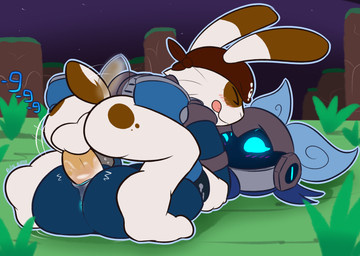 anthro anthro_penetrating anthro_penetrating_humanoid anus armor backsack balls big_penis blue_body blue_eyes blue_vulva blush bodily_fluids brown_body brown_fur brown_spots clothing dipstick_ears duo ear_markings erection eyes_closed female female_on_anthro female_on_bottom female_penetrated from_front_position fur gameplay_mechanics genital_fluids genitals glowing glowing_eyes grey_clothing grey_headwear headgear headwear helmet hug humanoid_on_anthro humanoid_penetrated interspecies kerchief legs_around_partner legs_up lying male male/female male_on_humanoid male_on_top male_penetrating male_penetrating_female markings mating_press missionary_position motion_lines multicolored_ears no_pupils on_back on_bottom on_top penetration penile penile_penetration penis penis_in_vagina perineum precum red_clothing red_headwear red_kerchief sex short_tail spots spotted_body spotted_fur straddling tail tail_motion tailwag tan_penis thrusting tongue tongue_out vaginal vaginal_fluids vaginal_penetration vulva wearing_helmet whiskers white_balls white_body white_fur felino grey_havens spiral_knights captain_flintlock_(felino) humanoid lagomorph leporid mammal rabbit spiral_knight_(species) 2018 hi_res