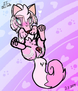 animal_genitalia animal_vulva bedroom_eyes blue_eyes bodily_fluids butt canine_genitalia canine_vulva female feral fur genital_fluids genitals glowing glowing_eyes glowing_markings leaking_precum looking_at_viewer lying markings narrowed_eyes on_back pawpads paws pink_body pink_fur precum presenting presenting_vulva seductive solo tender tenderness vulva white_eyes blizzate animal_jam wildworks arctic_wolf canid canine canis mammal wolf