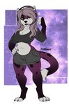 anthro black_body black_fur clothing fangs female fur gaming_headset markings open_mouth purple_body purple_fur solo spots spotted_body spotted_fur teeth tongue white_body white_fur kanutwolfen felid feline mammal digital_media_(artwork) hi_res