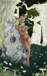 anthro breasts detailed_background female forest hooves nude outside plant solo tree cervidian94 lorien077 kaneshia deer mammal artist_collaboration hi_res