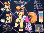 bracelet clothed clothed_feral clothing dialogue ear_piercing eyewear female feral jewelry open_mouth piercing solo speech_bubble text selenophile hasbro my_little_pony fan_character earth_pony equid equine horse mammal pony 2021 4:3 absurd_res english_text hi_res model_sheet signature