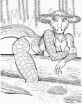 1996 alligator alligatorid anthro big_breasts bikini black_and_white breasts clothed clothing crocodilian everglades feet female flower hat headgear headwear log monochrome non-mammal_breasts oscar_marcus outside pinup plant pose reptile scalie skimpy solo straw_hat swamp swimwear tail talons tight_clothing toes two-piece_swimsuit water water_lily wood