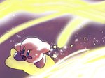 ambiguous_gender furrowed_eyebrows glistening glistening_eyes glowing gradient_shading open_mouth pink_body sky solo sparkles star warp_star funkyy kirby_(series) nintendo kirby 4:3 hi_res