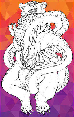 2_penises abdominal_bulge abstract_background animal_genitalia animal_penis aroused balls bear_ears big_balls big_penis brown_hands claws cloaca cloacal cloacal_fisting cloacal_penetration cloacal_penis coiled_up coiling coiling_another coiling_around_body coiling_around_leg duo erection fellatio feral feral_on_bottom feral_on_feral feral_on_top feral_penetrated feral_penetrating feral_penetrating_feral fisting forked_tongue front_view fur genitals hair hemipenes herm herm/male herm_feral herm_penetrated huge_balls huge_penis intersex intersex/male intersex_feral intersex_penetrated interspecies knot large_penetration male male_feral male_penetrating male_penetrating_herm male_penetrating_intersex mane mane_hair multi_genitalia multi_penis neck_bulge nude on_bottom on_top open_mouth oral oral_penetration pawpads paws penetration penile penis plantigrade quadruped scale_splitting scales sex sheath sheath_penetration sheath_play simple_background snake_hood snake_mouth splitting_scales spread_plates spreading_scales stretched_cloaca teeth tight_fit tongue tongue_in_sheath tongue_out ursine_ears ursine_genitalia ursine_penis yonnixart brimstone_(jasafarid) kuruk_(character) bear brown_bear cobra grizzly_bear mammal reptile scalie snake ursidae ursine 2025 absurd_res digital_drawing_(artwork) digital_media_(artwork) hi_res sketch