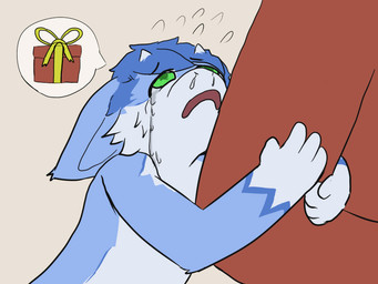 4_fingers anthro begging blue_body blue_fur blue_skin bodily_fluids crying fingers fur green_eyes holidays male red_body red_skin solo speech_bubble tears white_body white_fur jiaolong christmas mythology ambiguous_species dragon mythological_creature mythological_scalie scalie 4:3 digital_media_(artwork)
