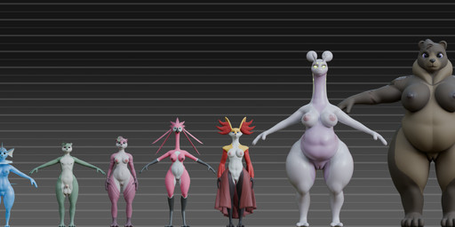 3_toes 4_toes anthro anthrofied balls beak belly big_belly big_breasts black_beak black_nipples blue_body blue_nipples blue_vulva breast_size_difference breasts brown_body brown_nipples brown_vulva chart darkened_nipples feathers feet female fingers frill_(anatomy) fur_skirt genitals green_body group height_chart height_comparison huge_belly male nipples nude nude_anthro nude_female nude_male overweight overweight_anthro overweight_female penis pink_body pink_nipples plantigrade pokemorph purple_body purple_vulva size_difference small_waist standing t-pose thick_thighs toes vulva white_balls white_body wide_hips pthalo nintendo pokemon azka_(pthalo) gail_(pthalo) olts_(pthalo) polimer_(pthalo) refresh_(pthalo) yrsa_(pthalo) avian bear bird delphox eeveelution flamingo generation_1_pokemon generation_6_pokemon goodra mammal mustelid otter pokemon_(species) vaporeon 3d_(artwork) absurd_res digital_media_(artwork) hi_res