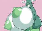 areola big_areola big_breasts big_nipples breasts erect_nipples female green_hair green_nipples hair huge_areola huge_breasts huge_nipples hyper hyper_areola hyper_breasts hyper_nipples nipples open_mouth puffy_areola puffy_nipples simple_background solo petronoise nintendo pokemon celesteela generation_7_pokemon humanoid pokemon_(species) ultra_beast 2018 absurd_res hi_res