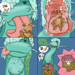 bodily_fluids bone burping digestion digestion_noises drooling duo fatal_vore licking male male/male mouth_shot neck_bulge open_mouth saliva skull tongue unwilling_to_willing_prey vore karamelkobold mythology karamel_kobold roy_the_dragon_(karamelkobold) dragon eastern_dragon kobold mythological_creature mythological_scalie scalie pictographics