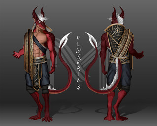 anthro blue_clothing clothing dewclaw digitigrade golden_clothing green_eyes hair male muscular muscular_anthro muscular_male red_body scales science_fiction solo standing tail white_hair reterion load_(reterion) mythology vlykerios animal_humanoid draconis_(load) dragon humanoid lizard lizard_humanoid lizardman mythological_creature mythological_scalie reptile reptile_humanoid scalie scalie_humanoid wingless_dragon absurd_res digital_drawing_(artwork) digital_media_(artwork) digital_painting_(artwork) hi_res model_sheet painting_(artwork)