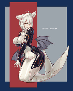big_breasts blood blush bodily_fluids bound breasts clothing female knock-kneed latex latex_clothing latex_skinsuit mermaidification nun nun_outfit skinsuit solo split_form tight_clothing wounded shanher aquatic human humanoid mammal merfolk absurd_res alpha_channel hi_res