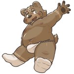 anthro asian_clothing belly brown_body brown_fur bulge clothing east_asian_clothing footwear fundoshi fur japanese_clothing male navel nipples overweight overweight_male smile socks solo tattoo underwear kentachen27 crave_saga gabu_(crave_saga) bear mammal 1:1