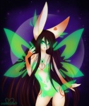 anthro female heart_symbol jewelry necklace solo wings namie_(artist) usagina fairy lagomorph mammal skvader hi_res