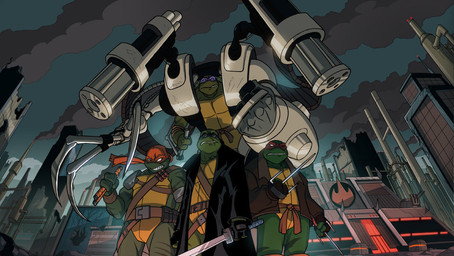 amputee armor blind disability eyewear future glasses group machine power_armor weapon emilio_j._lopez teenage_mutant_ninja_turtles donatello_(tmnt) leonardo_(tmnt) michelangelo_(tmnt) raphael_(tmnt) reptile robot scalie turtle