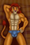 abs anthro anthrofied bulge clothing detailed_bulge hand_behind_head lying male muscular on_back solo tail underwear rahir_(artist) disney the_lion_king simba_(the_lion_king) felid lion mammal pantherine hi_res