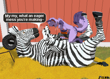 animal_genitalia animal_penis anthro anthro_on_feral barn bestiality bodily_fluids crouching_on_another cum cum_on_another cum_on_another's_chest cum_on_chest cum_on_penis dialogue dominant dominant_feral duo equine_genitalia equine_penis feral frottage genital_fluids genitals handjob hay hay_bale horn lying male male/male on_back outside penile penis penises_touching sex stripes submissive submissive_anthro tail tail_tuft talking_feral text tuft conditional_dnp zelkothezeeb cade_(travesseiro) zelko equid equine felkin horned_humanoid horse humanoid hybrid mammal zebra digital_media_(artwork) english_text pixel_(artwork)