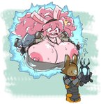 anthro areola areola_slip big_areola big_breasts big_nipples bodily_fluids breasts cleavage clothed clothing duo female floating fur gravity_gun hair hev_suit huge_areola huge_nipples jewelry larger_female long_hair male male/female necklace nipple_slip nipples open_mouth peeking_nipple physgun pink_body pink_fur pink_hair simple_face size_difference smaller_male surprise sweat little_hareboy half-life valve bunilla_(bunillabunbun) hareboy_(little_hareboy) lagomorph leporid mammal rabbit