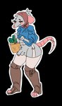 anthro clothed clothing clothing_lift fantasy femboy fur genitals grey_body grey_fur male peasant penis simple_background solo transparent_background lostwisdom mammal murid murine rat rodent alpha_channel