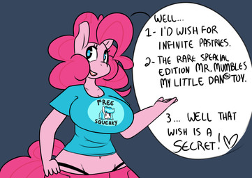 anthro anthrofied female solo text somescrub friendship_is_magic hasbro my_little_pony hugtastic_pinkie_pie pinkie_pie_(mlp) earth_pony equid equine horse mammal pony 2015 absurd_res digital_media_(artwork) english_text hi_res