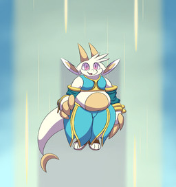 ambiguous_gender anthro armwear belly belly_overhang big_belly claws clothing footwear horn light overweight overweight_anthro pupils sandals shoes slightly_chubby slit_pupils solo unik chikn_nuggit mythology fwench_fwy_(chikn_nuggit) dragon mythological_creature mythological_scalie scalie hi_res nonbinary_(lore)
