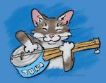 banjo_(instrument) canjo eyes_closed fur happy multicolored_body multicolored_fur musical_instrument plucked_string_instrument simple_background solo string_instrument two_tone_body two_tone_fur whiskers misterkittens misterkittens_(character) domestic_cat felid feline felis mammal 2017