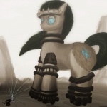 alternate_species ambiguous_gender duo feral glowing glowing_runes melee_weapon ponification quadruped rock side_view solo_focus sword tail weapon atlur friendship_is_magic hasbro japan_studio_(game_developer) my_little_pony shadow_of_the_colossus sony_corporation sony_interactive_entertainment team_ico_(game_developer) wander_(shadow_of_the_colossus) colossus colossus_(shadow_of_the_colossus) earth_pony equid equine horse mammal pony 1:1 digital_media_(artwork) full-length_portrait portrait